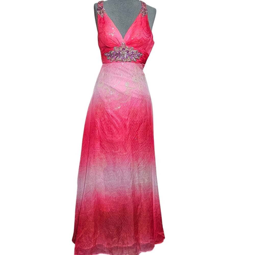 Riva Designs Chiffon High Low Hem Maxi Dress Size 2